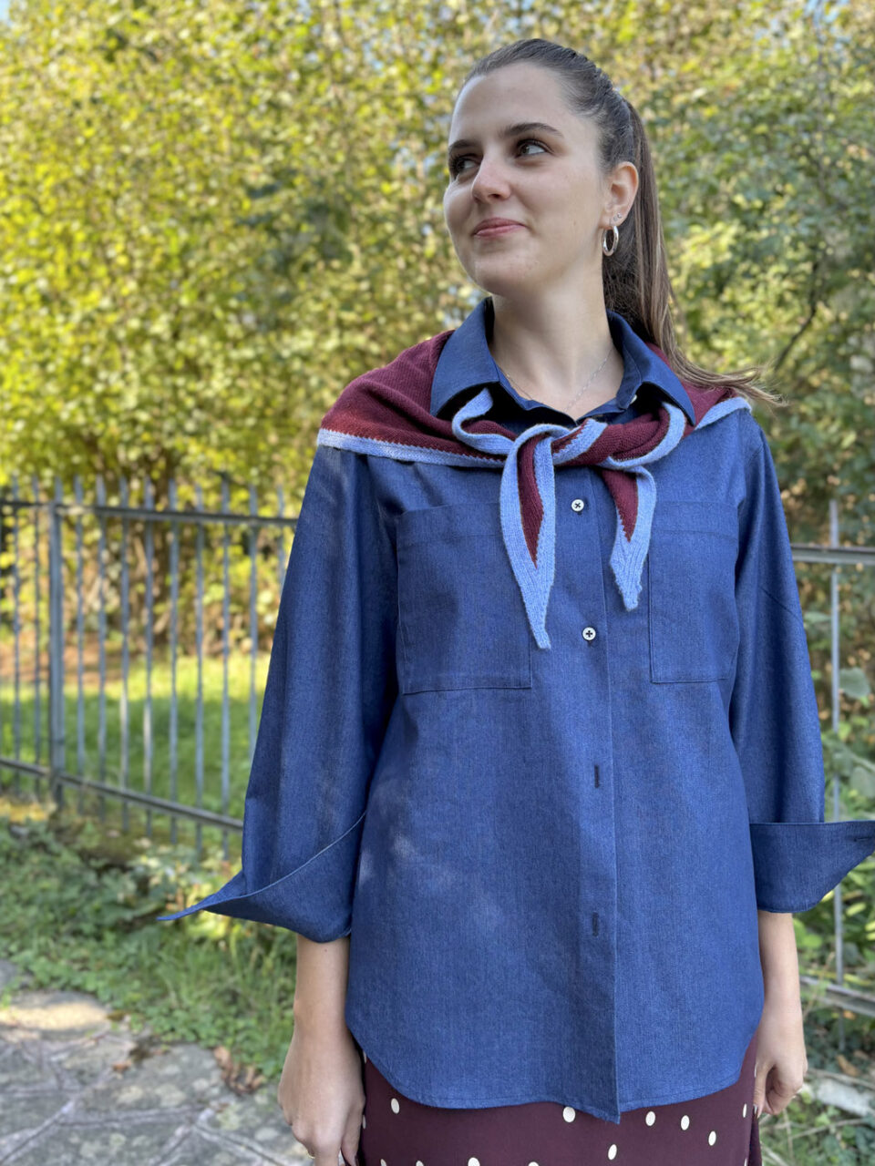 Camicia basica blu jeans