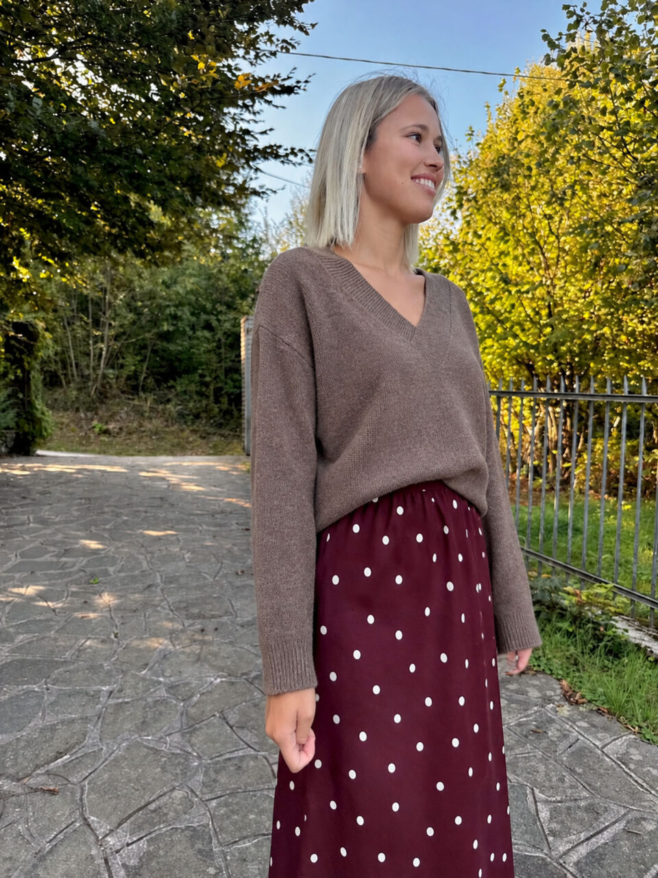 Maglione lana cachemire noce