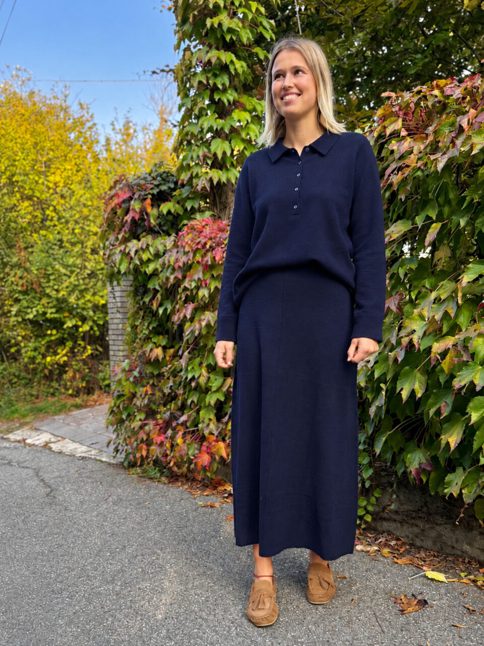 Maglione a polo blu