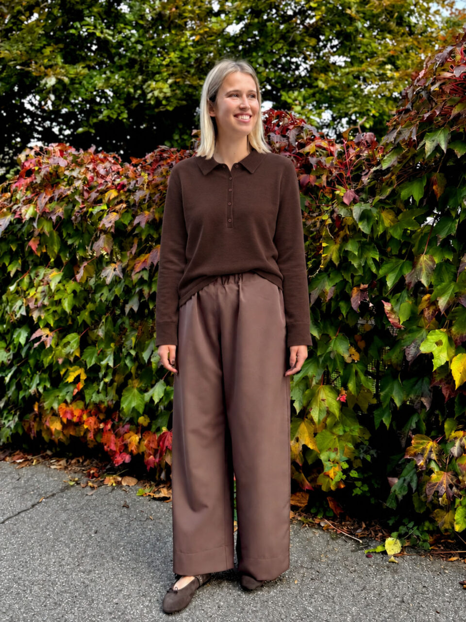 Maglione a polo cioccolato